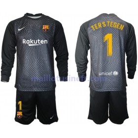 Maillot de Foot FC Barcelone TER Stegen 1 Gardien 2020-21 Manches Longues V004 - Enfant
